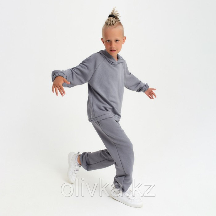 Костюм детский (худи, брюки) MINAKU цвет серый, рост 104 - фото 10 - id-p113232625