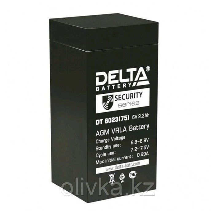 Аккумуляторная батарея Delta 2,3 Ач 6 Вольт DT 6023 (75) - фото 1 - id-p113234895
