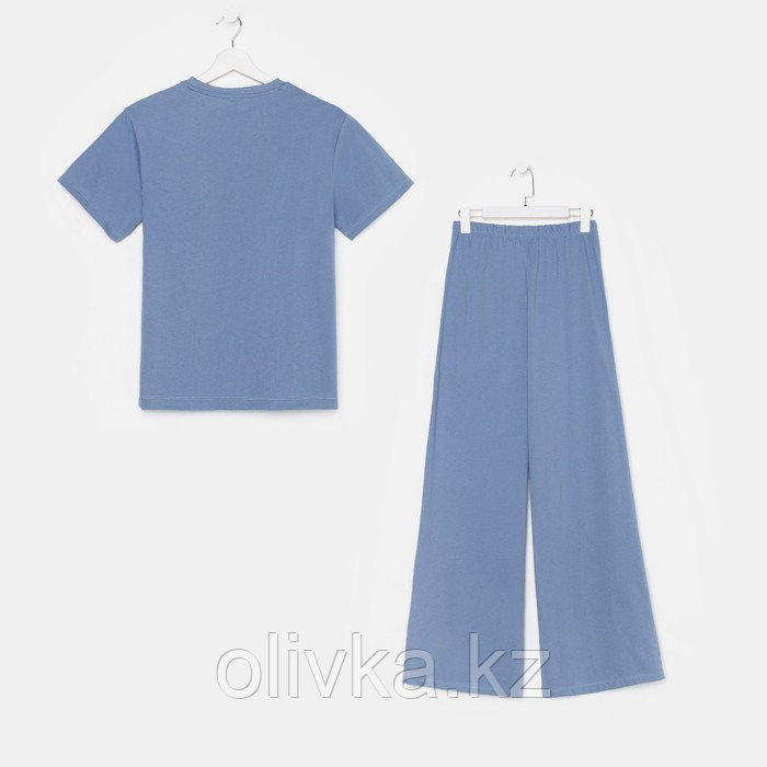 Пижама женская (футболка и брюки) KAFTAN "Basic" размер 40-42, цвет синий - фото 9 - id-p113234432