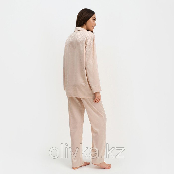 Пижама женская (рубашка и брюки) KAFTAN "Треугольники" цвет молочный, размер 40-42 - фото 3 - id-p113234439