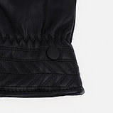 Перчатки мужские, безразмерные, с утеплителем, цвет чёрный, фото 2