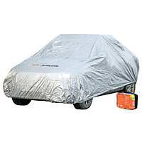 Чехол-тент на автомобиль, размер S, 455 х 186 х 120 см, с молнией для двери, серый