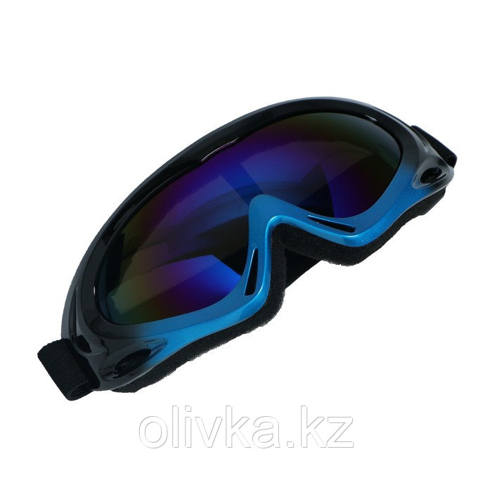 Очки для езды на мототехнике с доп. вентиляцией, стекло хамелеон, черно-синие - фото 2 - id-p113231110