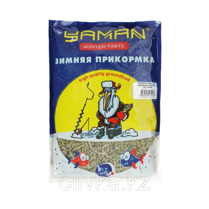 Прикормка Yaman Winter Taste гранулы 3 мм, лещ зимняя, жареные семечки, 700 г, цвет олива - фото 1 - id-p113235963
