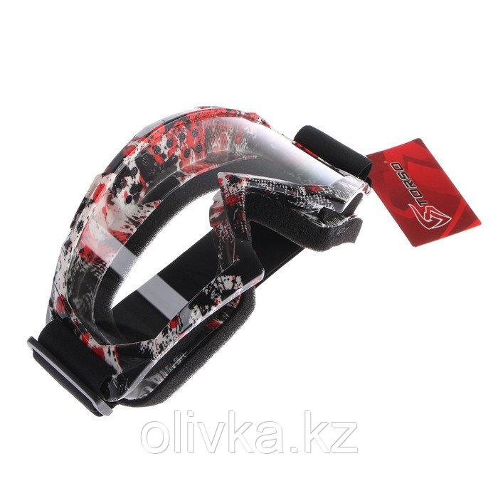 Очки-маска для езды на мототехнике, стекло прозрачное, цвет красный-черный, ОМ-21 - фото 5 - id-p105782008