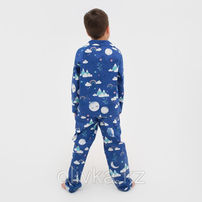 Пижама детская (рубашка, брюки) KAFTAN "Луна" р. 122-128, синий - фото 3 - id-p105782959