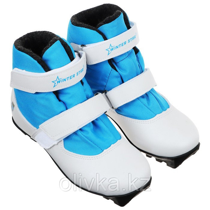 Ботинки лыжные детские Winter Star comfort kids, NNN, р. 34, цвет белый, лого синий - фото 2 - id-p113238989