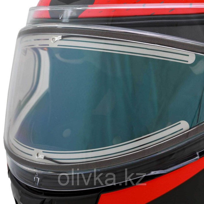 Шлем снегоходный ZOX Condor Parkway, стекло с электроподогревом, глянец, размер M, красный, чёрный - фото 9 - id-p113234487