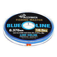 Леска монофильная ALLVEGA Fishing Master, диаметр 0.370 мм, тест 10.5 кг, 30 м, голубая