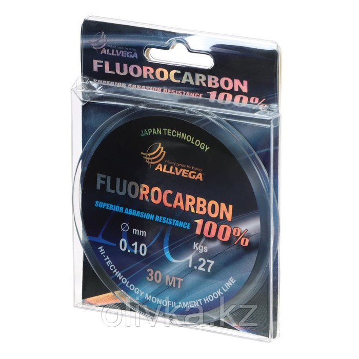 Леска монофильная ALLVEGA FX Fluorocarbon 100%, диаметр 0.10 мм, тест 1.27 кг, 30 м, прозрачная - фото 2 - id-p113234490