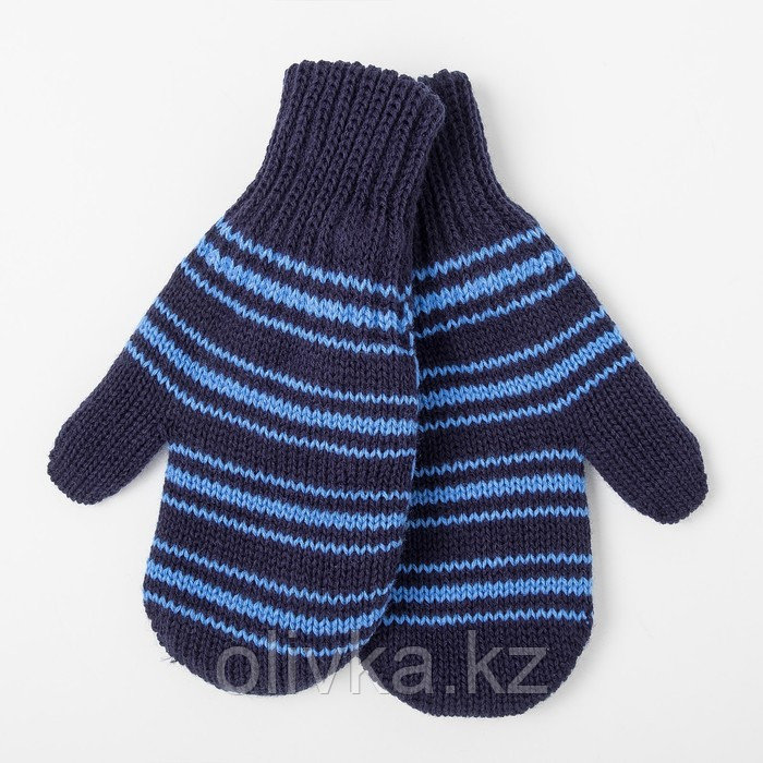 Варежки для мальчика двойные, синий/голубой, размер 16 - фото 1 - id-p113231134