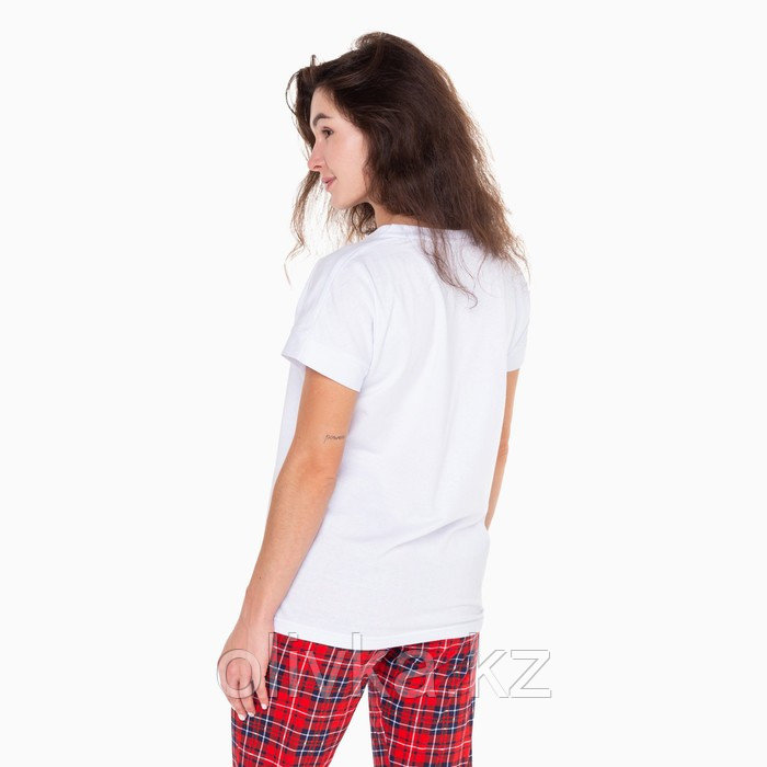 Комплект домашний женский «GOOD MORNING» (футболка/брюки), цвет белый/красный, размер 46 - фото 6 - id-p113235592