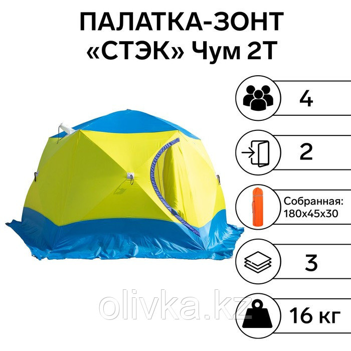 Палатка зимняя "СТЭК" "Чум 2Т" трехслойная - фото 1 - id-p113235593
