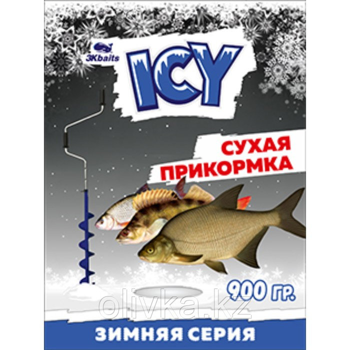 Прикормка зимняя ICY «Плотва» сухая, пакет, 900 г, цвет чёрный - фото 1 - id-p113234996