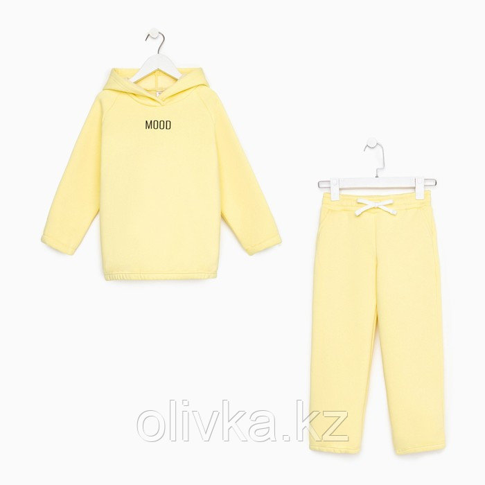 Костюм детский (худи, брюки) MINAKU: Basic Line KIDS, oversize, цвет жёлтый, рост 152 - фото 10 - id-p113235016