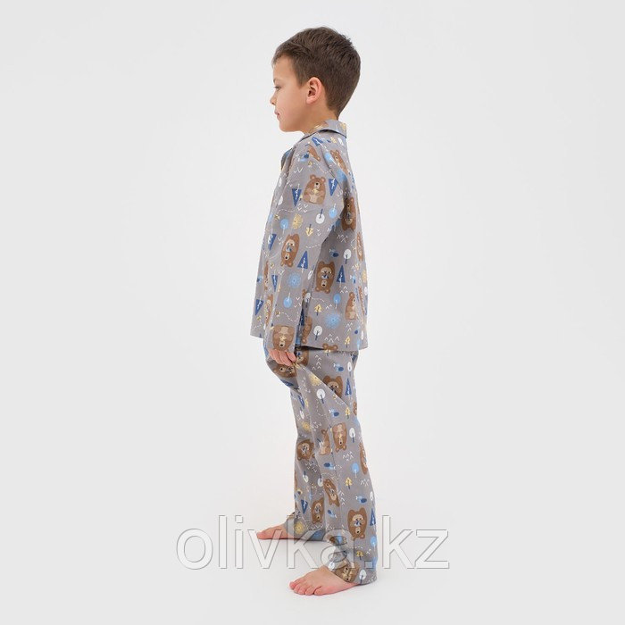Пижама детская (рубашка, брюки) KAFTAN "Мишки", р. 122-128, бежевый - фото 2 - id-p105783315