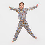 Пижама детская (рубашка, брюки) KAFTAN "Мишки", р. 122-128, бежевый, фото 4