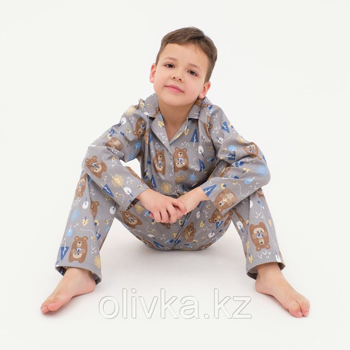 Пижама детская (рубашка, брюки) KAFTAN "Мишки", р. 122-128, бежевый - фото 5 - id-p105783315
