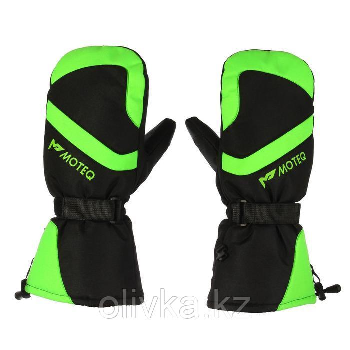Зимние рукавицы "Бобер", размер L, чёрные, зелёные - фото 1 - id-p113231174
