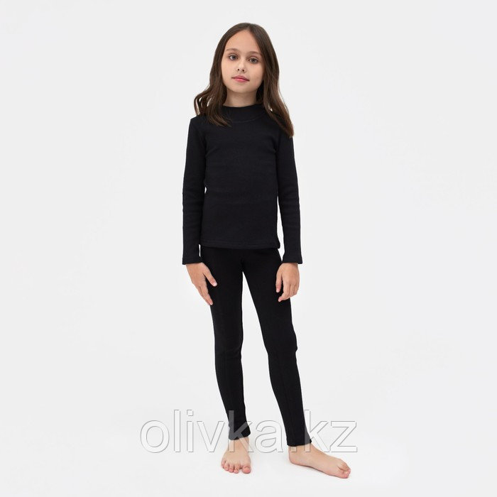 Термобельё для девочки (лонгслив, легинсы) цвет чёрный, рост 128 - фото 2 - id-p113235032
