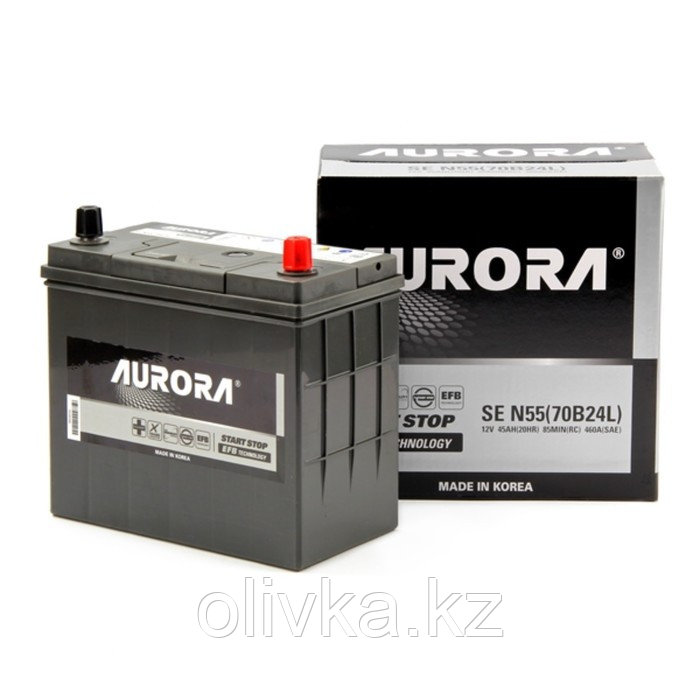 Аккумулятор AURORA JIS EFB N55, 45 Ah, 460 A, 234x127x220, обратная полярность - фото 1 - id-p113236056
