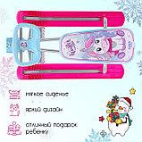Снегокат «Тимка спорт 1 Единорог», ТС1-М/ЕР, цвет голубой/серый/розовый, фото 3