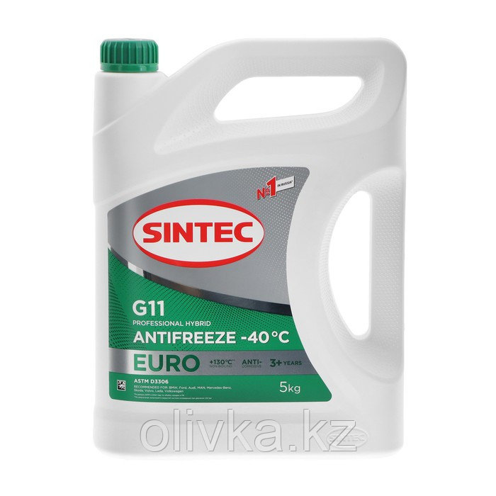 Антифриз Sintec Euro, зеленый G-11, 5 кг - фото 4 - id-p113231210