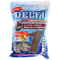 Прикормка зимняя увлажненная DELFI ICE Ready, лещ - плотва, ваниль/подсолнух, 500 г