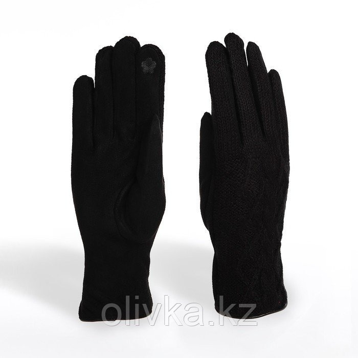 Перчатки женские, безразмерные, с утеплителем, цвет чёрный - фото 1 - id-p113239111