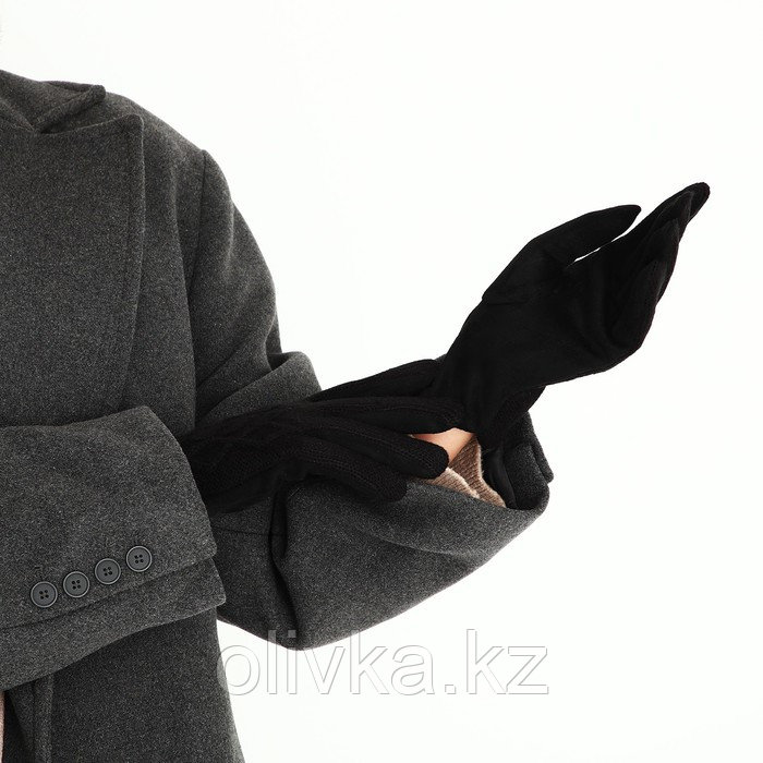 Перчатки женские, безразмерные, с утеплителем, цвет чёрный - фото 4 - id-p113239111