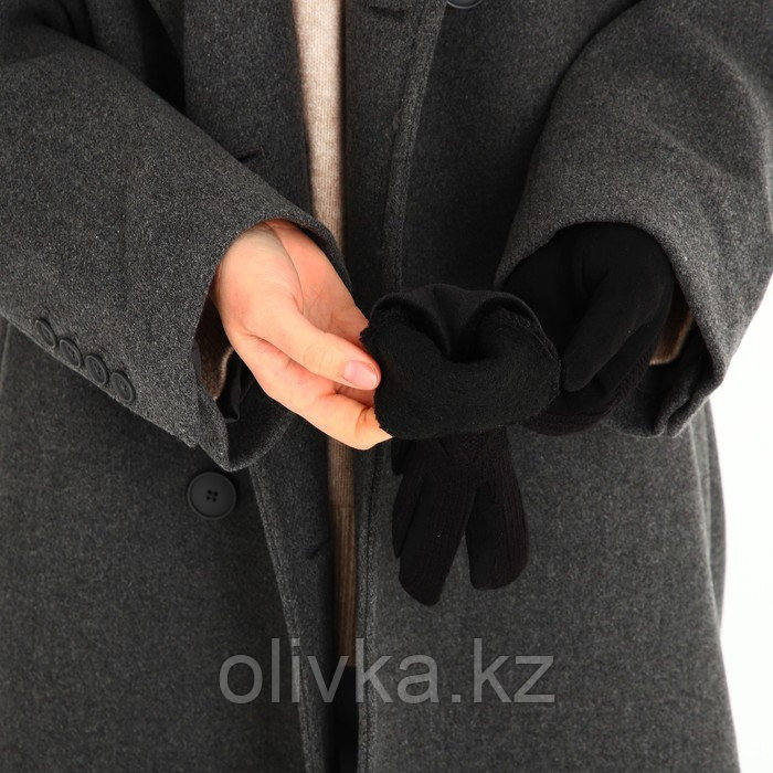 Перчатки женские, безразмерные, с утеплителем, цвет чёрный - фото 6 - id-p113239111