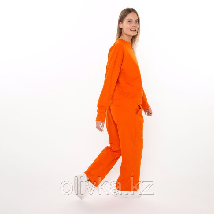 Комплект женский повседневный (свитшот и брюки), оранжевый, размер 48-50 - фото 5 - id-p113234557