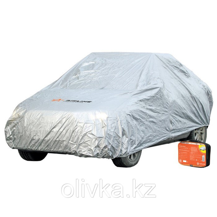 Чехол-тент на автомобиль, размер M, 495 х 195 х 120 см, с молнией для двери, серый - фото 1 - id-p113229297