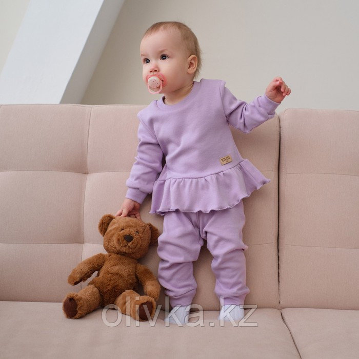 Костюм детский (джемпер, брюки) MINAKU, цвет сиреневый, рост 74-80 см - фото 2 - id-p113236097