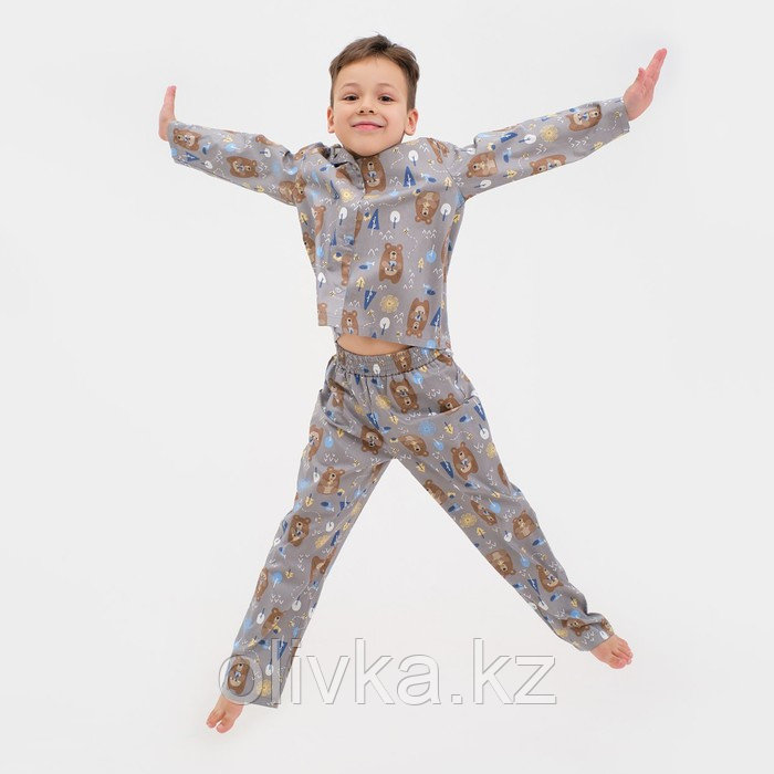 Пижама детская (рубашка, брюки) KAFTAN "Мишки", р. 98-104, бежевый - фото 4 - id-p105783423