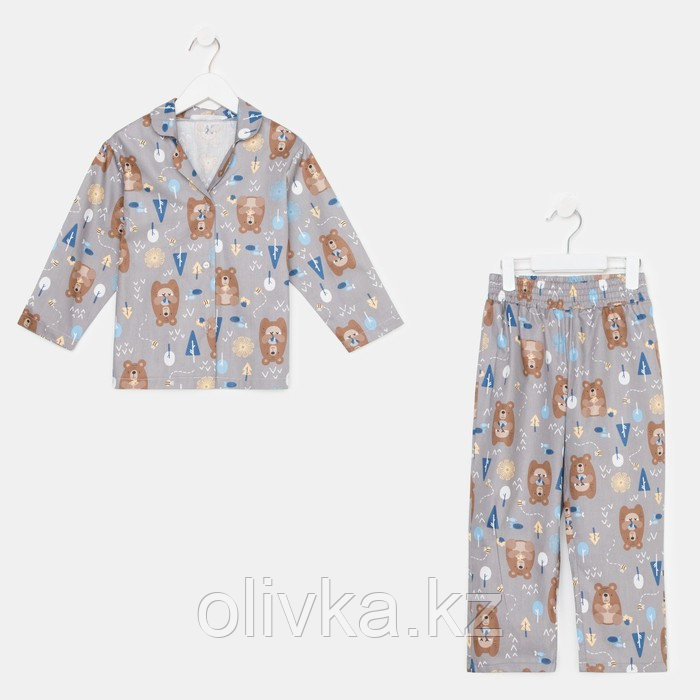 Пижама детская (рубашка, брюки) KAFTAN "Мишки", р. 98-104, бежевый - фото 6 - id-p105783423