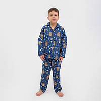 Пижама детская (рубашка, брюки) KAFTAN "Мишки", р. 122-128, синий