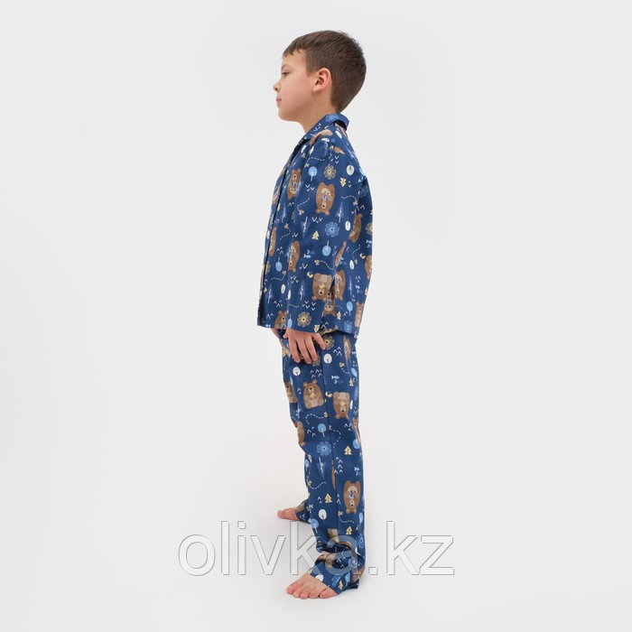 Пижама детская (рубашка, брюки) KAFTAN "Мишки", р. 122-128, синий - фото 2 - id-p105783424