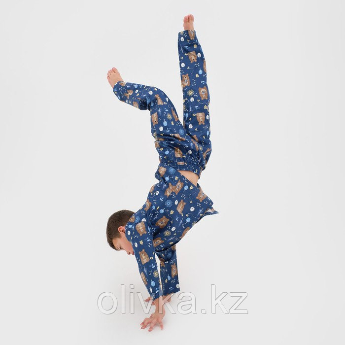 Пижама детская (рубашка, брюки) KAFTAN "Мишки", р. 122-128, синий - фото 5 - id-p105783424