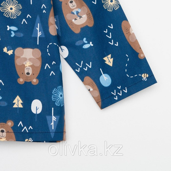 Пижама детская (рубашка, брюки) KAFTAN "Мишки", р. 122-128, синий - фото 8 - id-p105783424