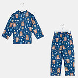 Пижама детская (рубашка, брюки) KAFTAN "Мишки", р. 122-128, синий, фото 9