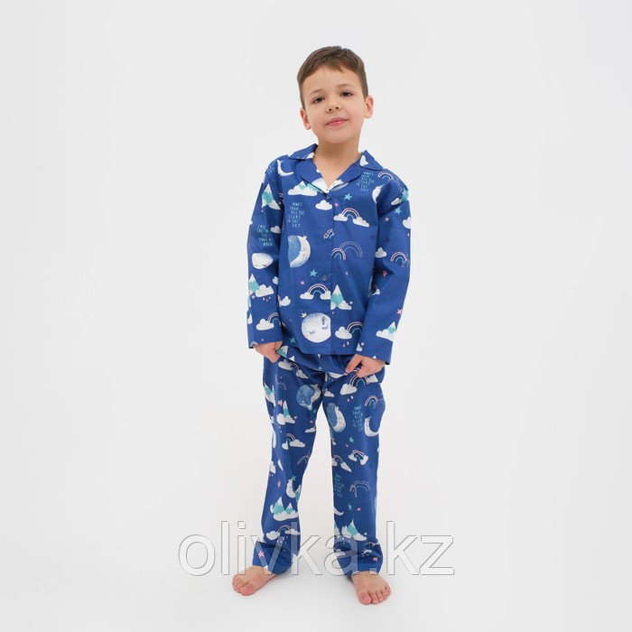 Пижама детская (рубашка, брюки) KAFTAN "Луна" р. 110-116, синий