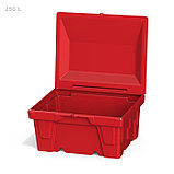 Ящик с крышкой, 250 л, для песка, соли, реагентов, цвет красный, фото 2