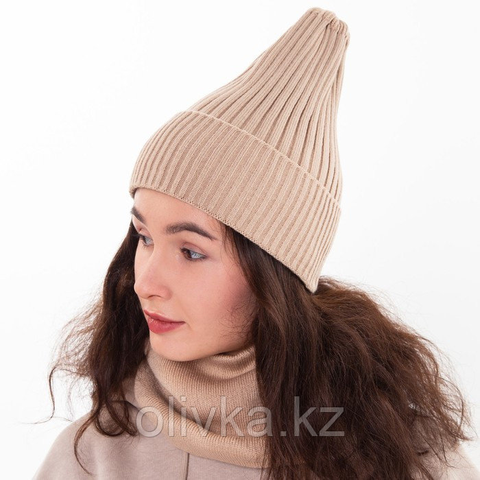 Комплект женский зимний (шапка/снуд), цвет какао, размер 56-58 - фото 1 - id-p113235657