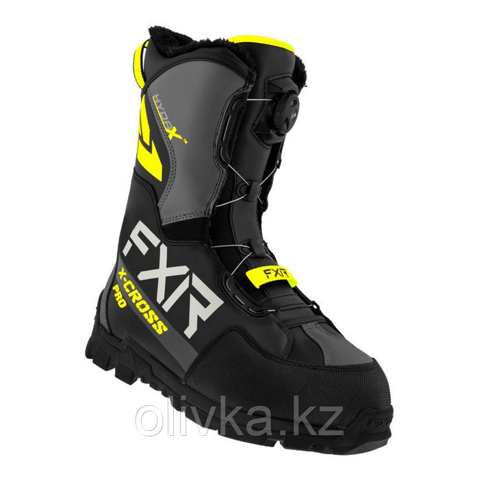Ботинки FXR X-Cross Pro BOA, с утеплителем, черные, желтые, размер 45
