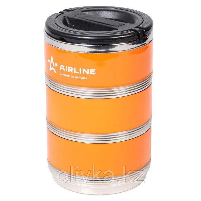 Термос Airline, ланч-бокс для еды с ручкой, нержавеющая сталь 304, 3 контейнера, 2.1 л - фото 2 - id-p113237258