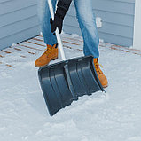 Лопата пластиковая, ковш 380 × 380 мм, морозостойкая, с алюминиевой планкой, алюминиевый черенок, «Снежинка»,, фото 5