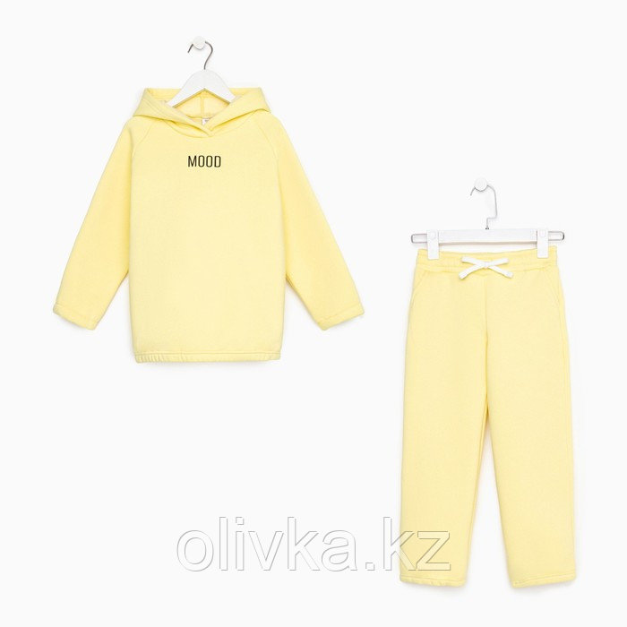 Костюм детский (худи, брюки) MINAKU: Basic Line KIDS, oversize, цвет жёлтый, рост 146 - фото 10 - id-p113235197