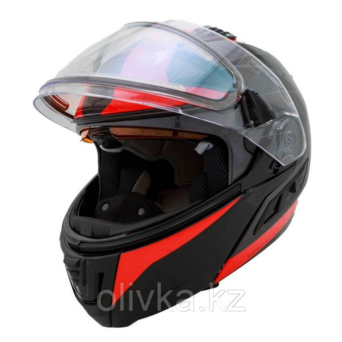Шлем снегоходный ZOX Condor Parkway, стекло с электроподогревом, глянец, размер L, красный, чёрный - фото 7 - id-p113234250