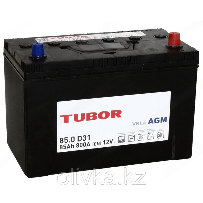 Аккумуляторная батарея Tubor AGM 85 Ач, 6СТ-85.0 VRLA D31 B00, обратная полярность - фото 1 - id-p113241221